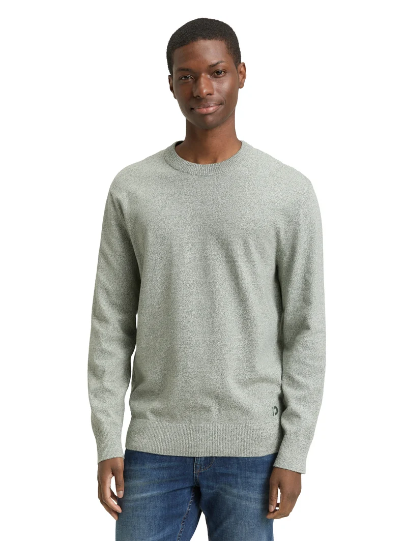 Basic Strickpullover aus Baumwolle