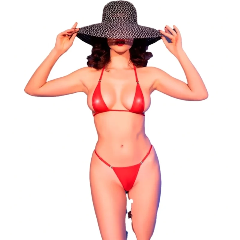 CHILIROSE CR 4840 Mikrobikini schwarz & rot