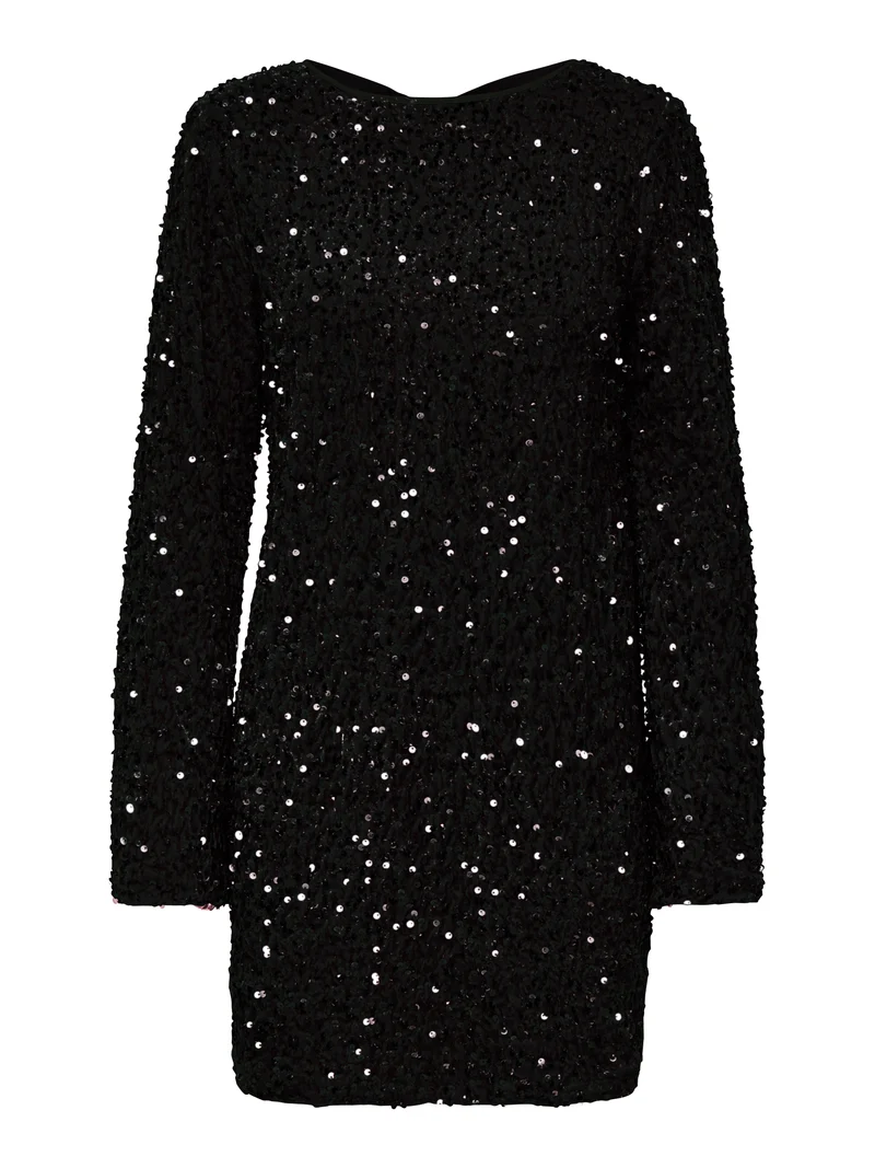 ONLANIKA SEQUINS LS BOW DRESS WVN CS