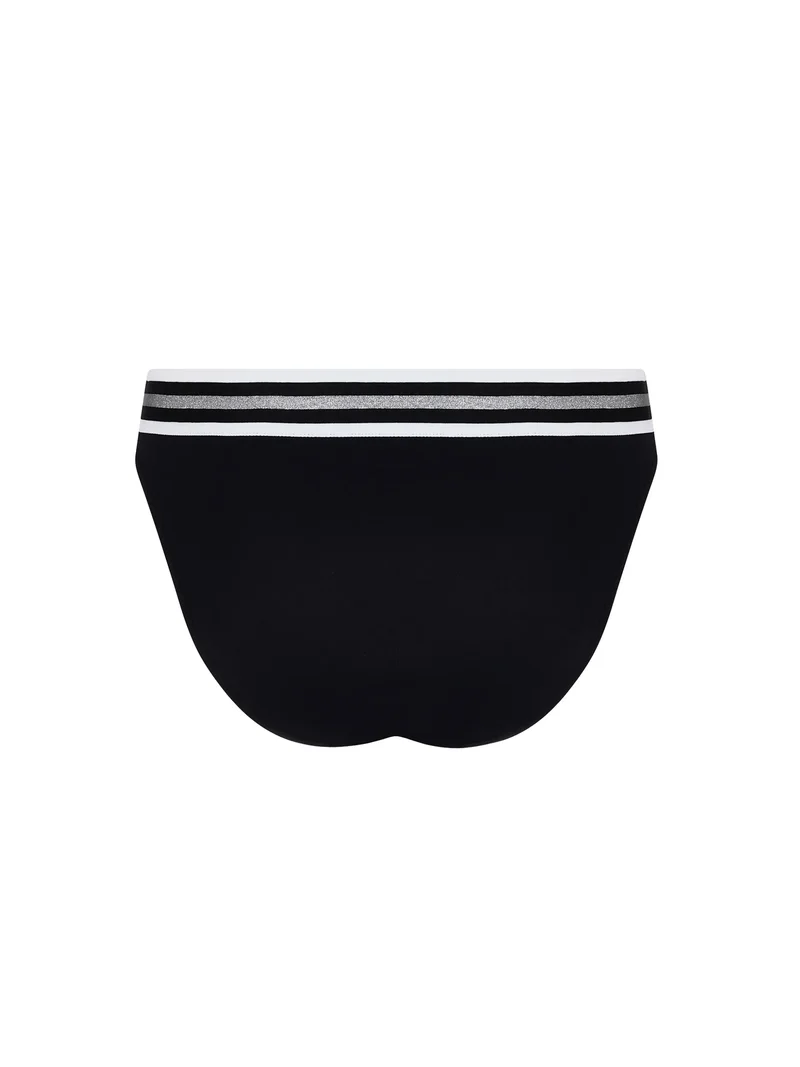 Lise Charmel Bademode - Energie Nautique Bikinihose mit weiten Seitenteilen Schwarz Silber