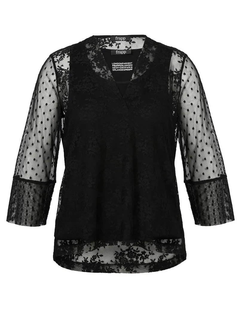 T-Shirt V-Ausschnitt 3/4 Arm