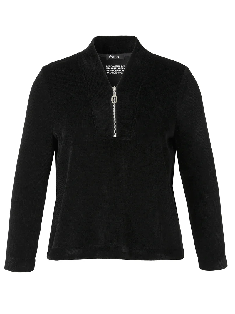 Sweatshirt V-Ausschnitt 1/1 Arm Reißverschluß