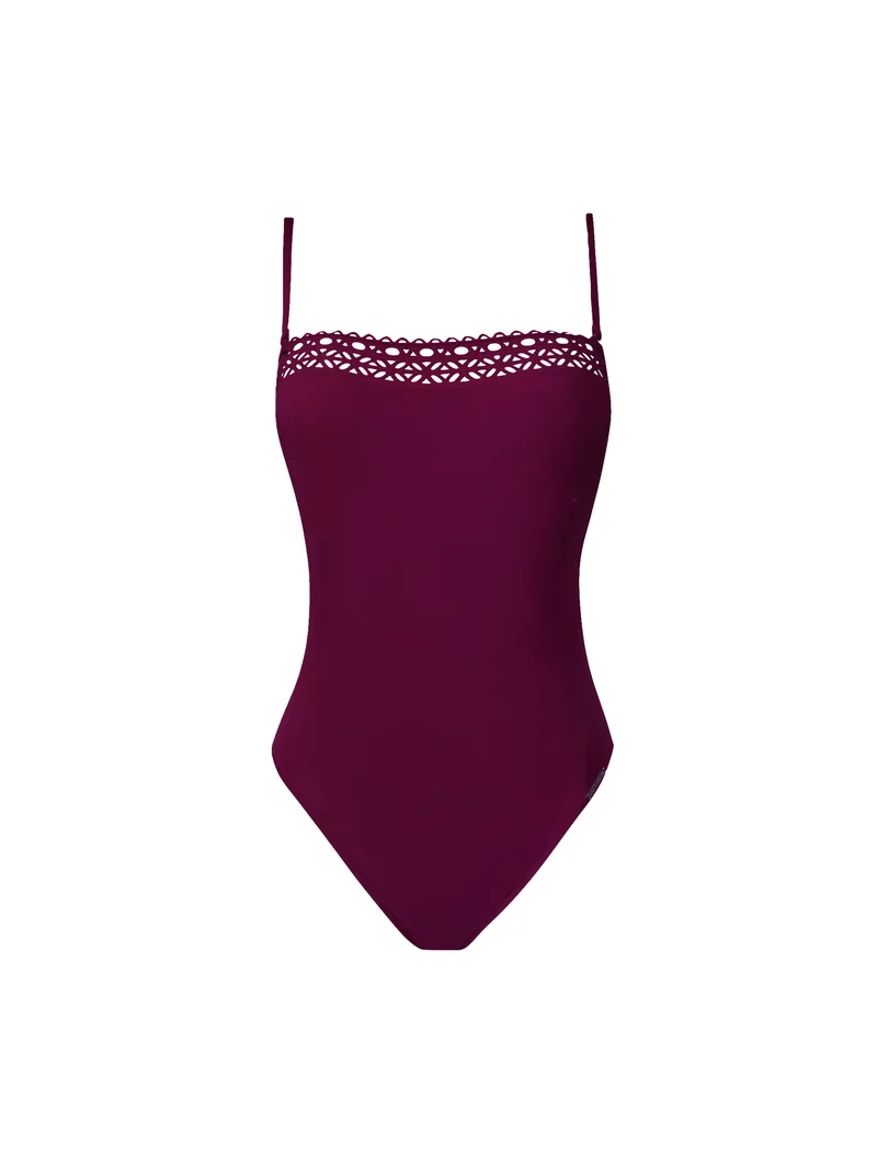 Lise Charmel Bademode - Ajourage Couture Soft Cup Trägerloser Badeanzug Ajourage Pflaume