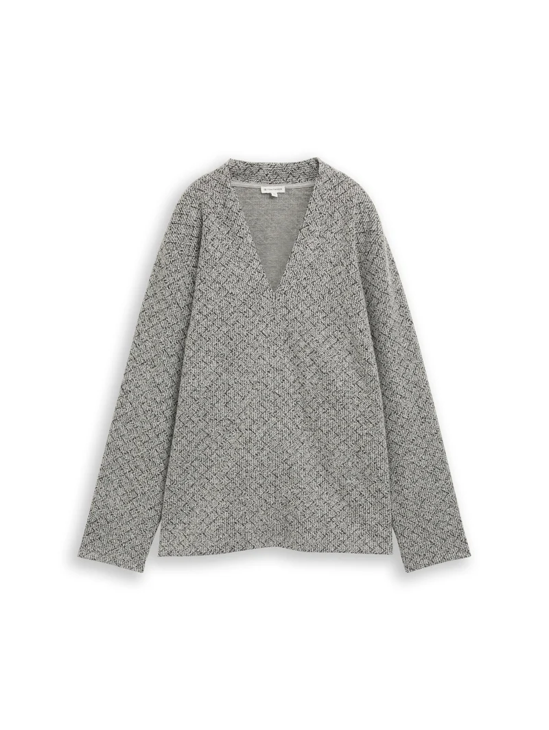 Plus Size - Sweatshirt mit V-Ausschnitt