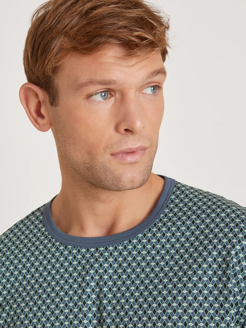 HERREN Pyjama mit Bündchen, vintage indigo