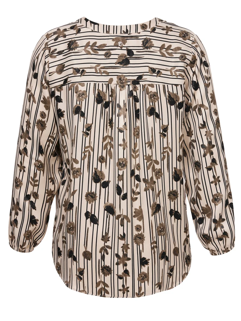 Bluse V-Ausschnitt 1/1 Arm Druck