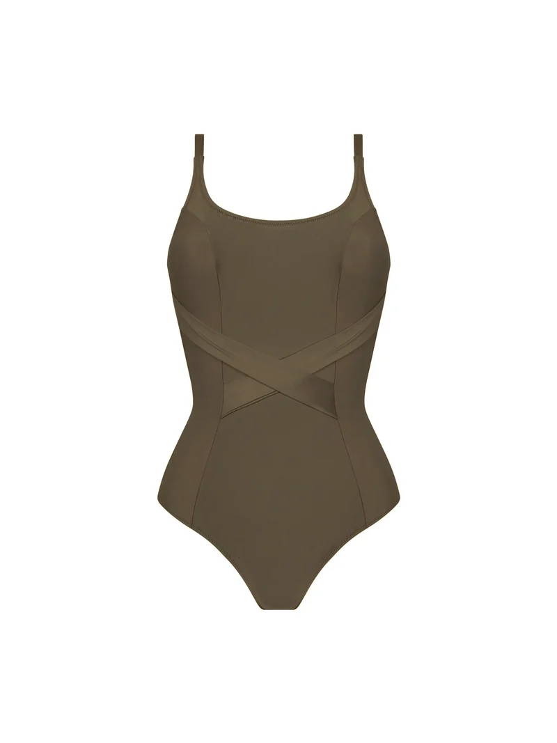Antigel Swimwear von Lise Charmel – La Chiquissima Full Cup Bügel-Badeanzug Kaki Chic