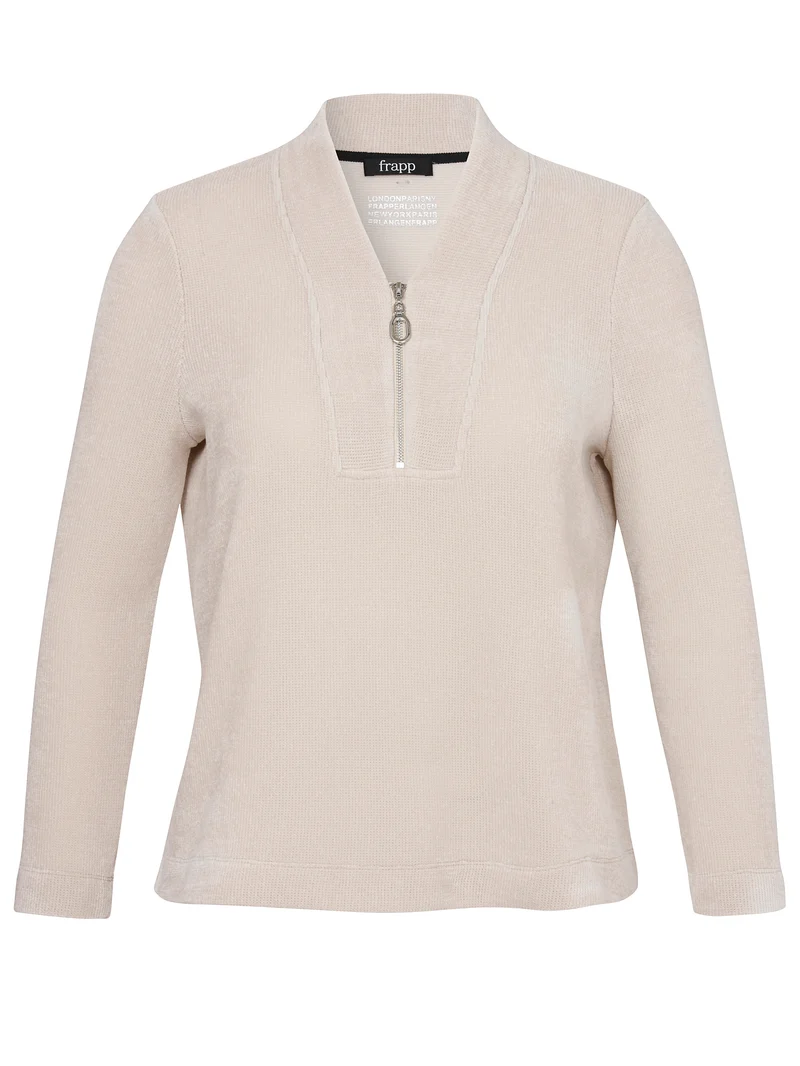 Sweatshirt V-Ausschnitt 1/1 Arm Reißverschluß