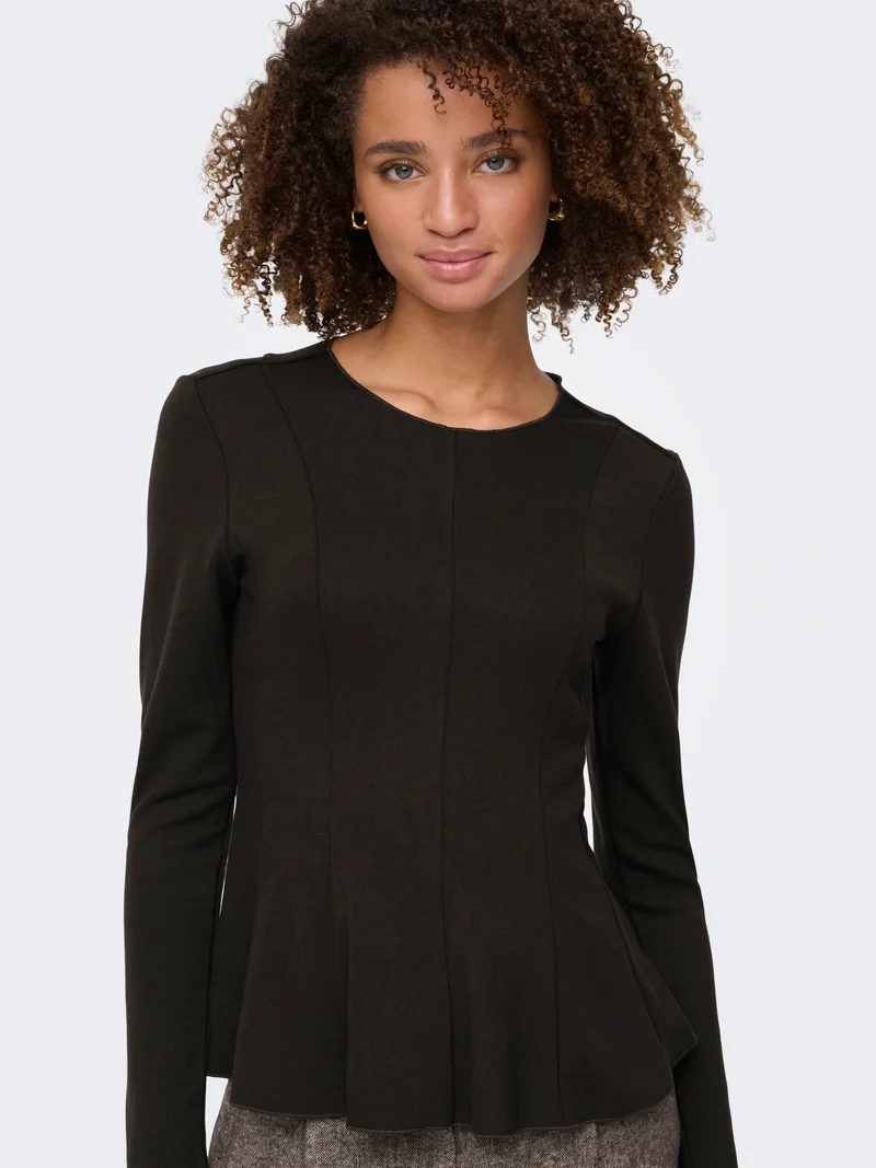 ONLKENYA L/S PEPLUM TOP JRS NOOS