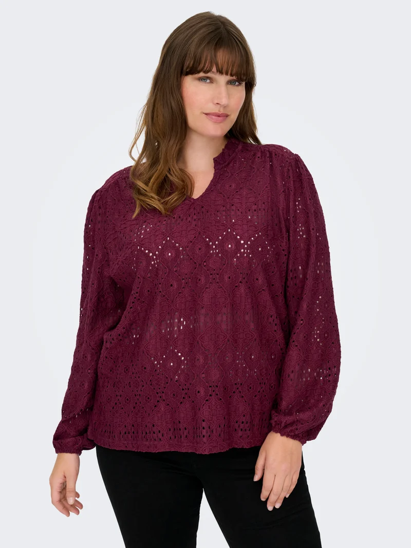 CARLUZIA L/S V-NECK BLOUSE JRS