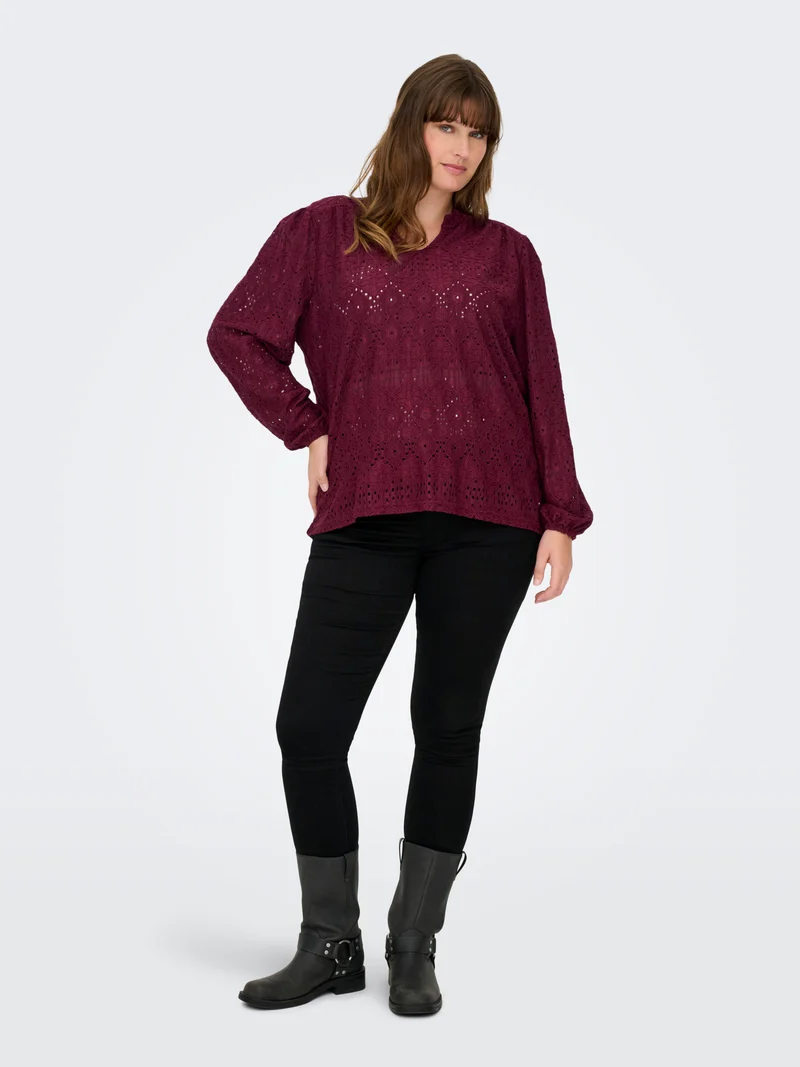 CARLUZIA L/S V-NECK BLOUSE JRS