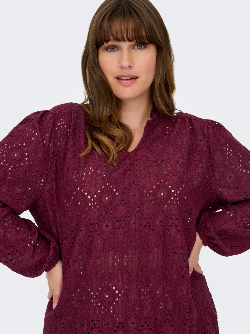 CARLUZIA L/S V-NECK BLOUSE JRS