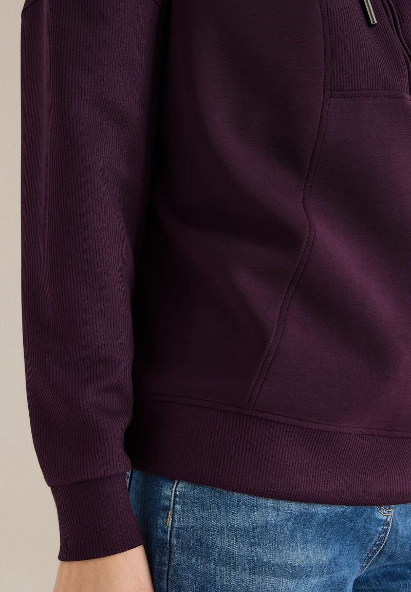 Troyer-Sweatshirt mit Kapuze