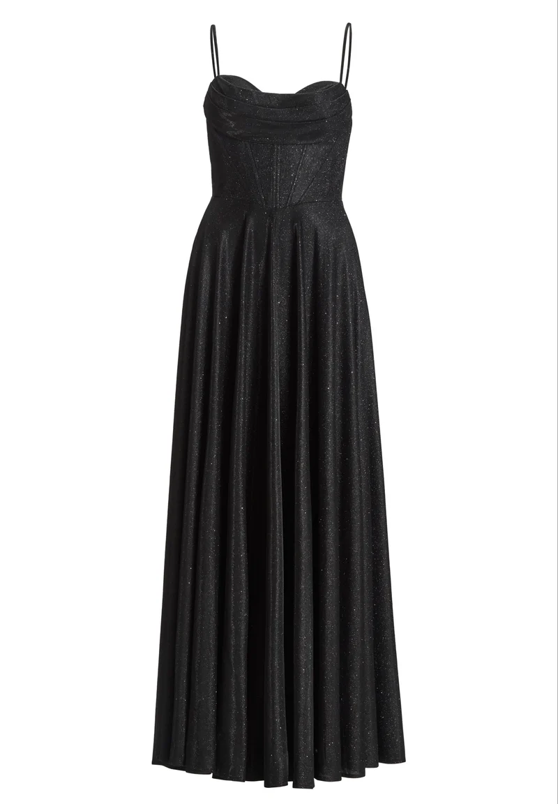 Schimmerndes Abendkleid mit Drapierung
