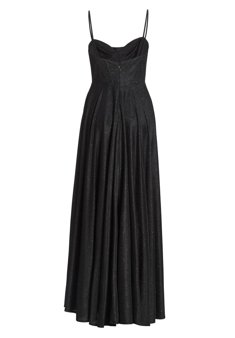 Schimmerndes Abendkleid mit Drapierung