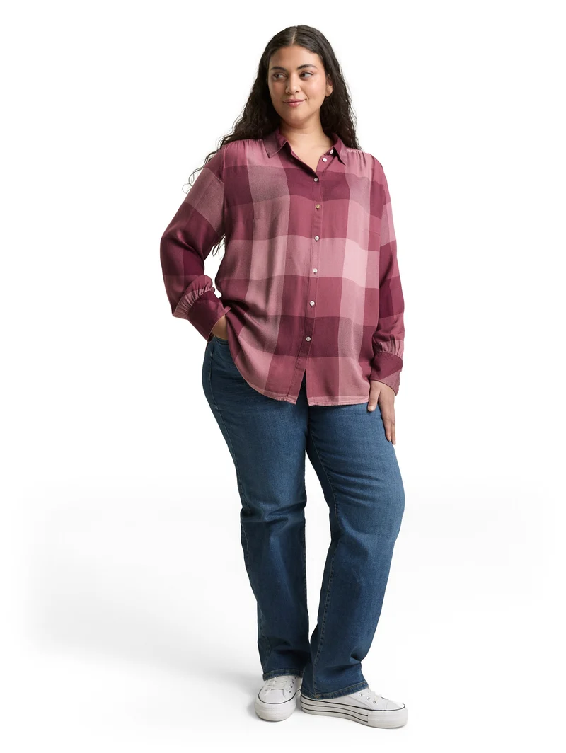 Plus Size - Hemdbluse mit Karomuster