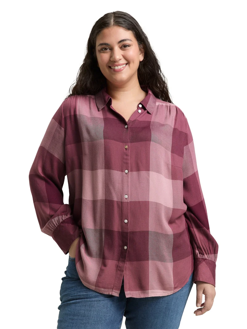 Plus Size - Hemdbluse mit Karomuster