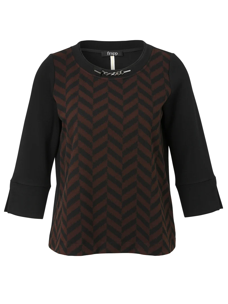 Sweatshirt Rundhals 3/4 Arm Kette