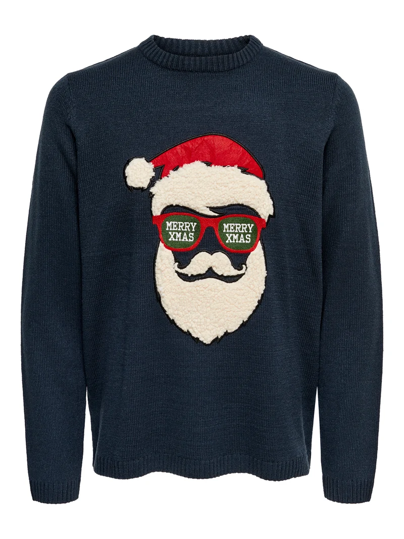 ONSXMAS 7 FUNNY BADGE JAQUARD KNIT CS