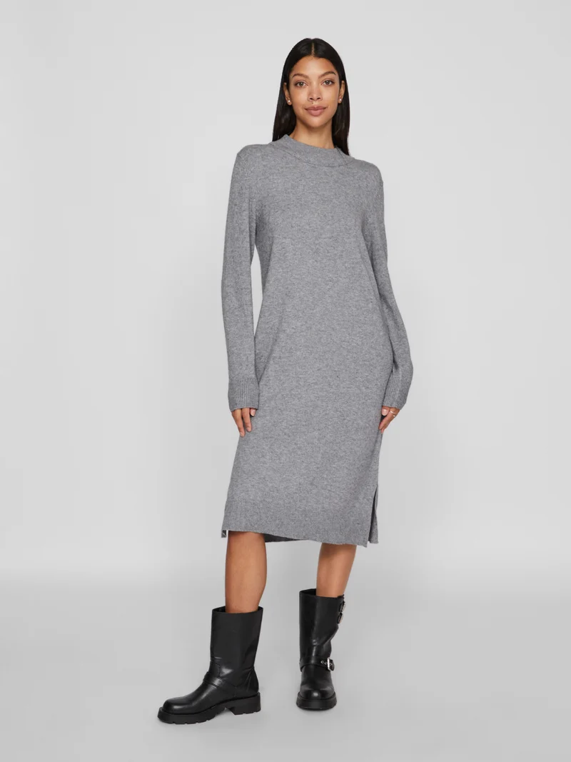 VIRIL CREW NECK L/S MIDI DRESS - NOOS