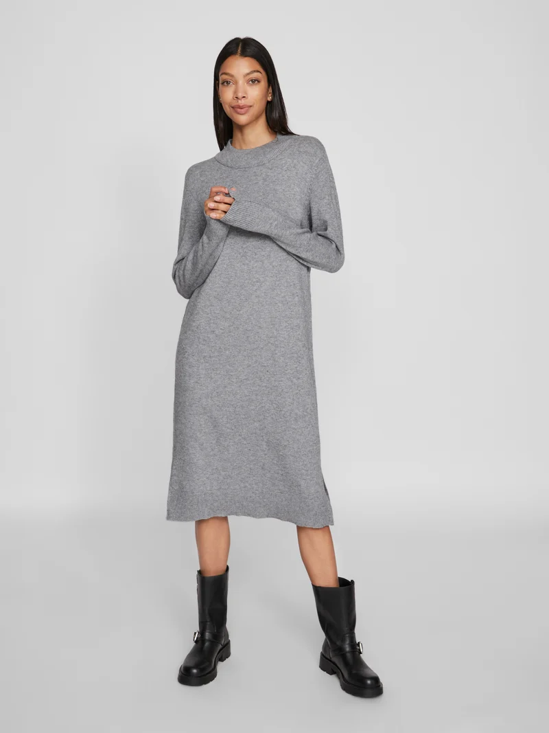 VIRIL CREW NECK L/S MIDI DRESS - NOOS
