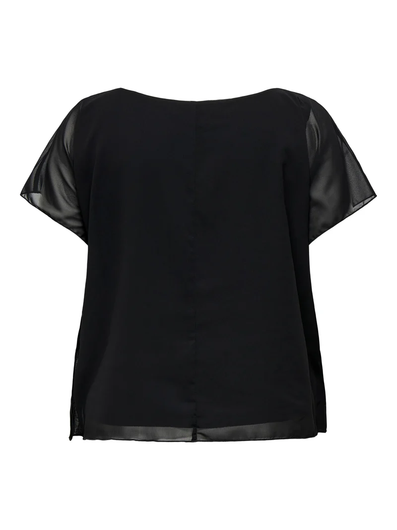 CARCOKO SS O-NECK TOP WVN