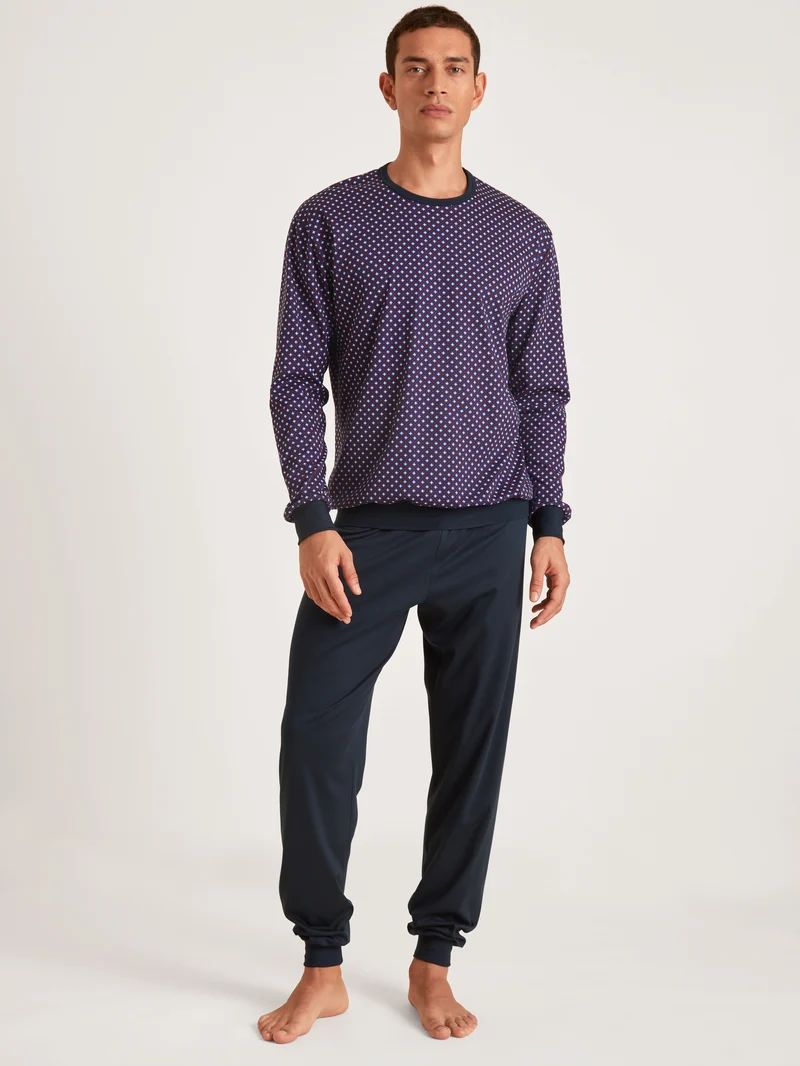 HERREN Pyjama mit Bündchen