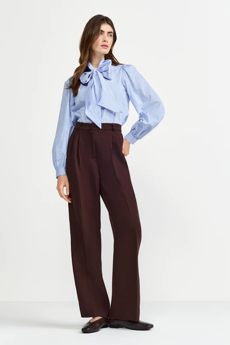 Cropped Wide Leg Pleated Pants