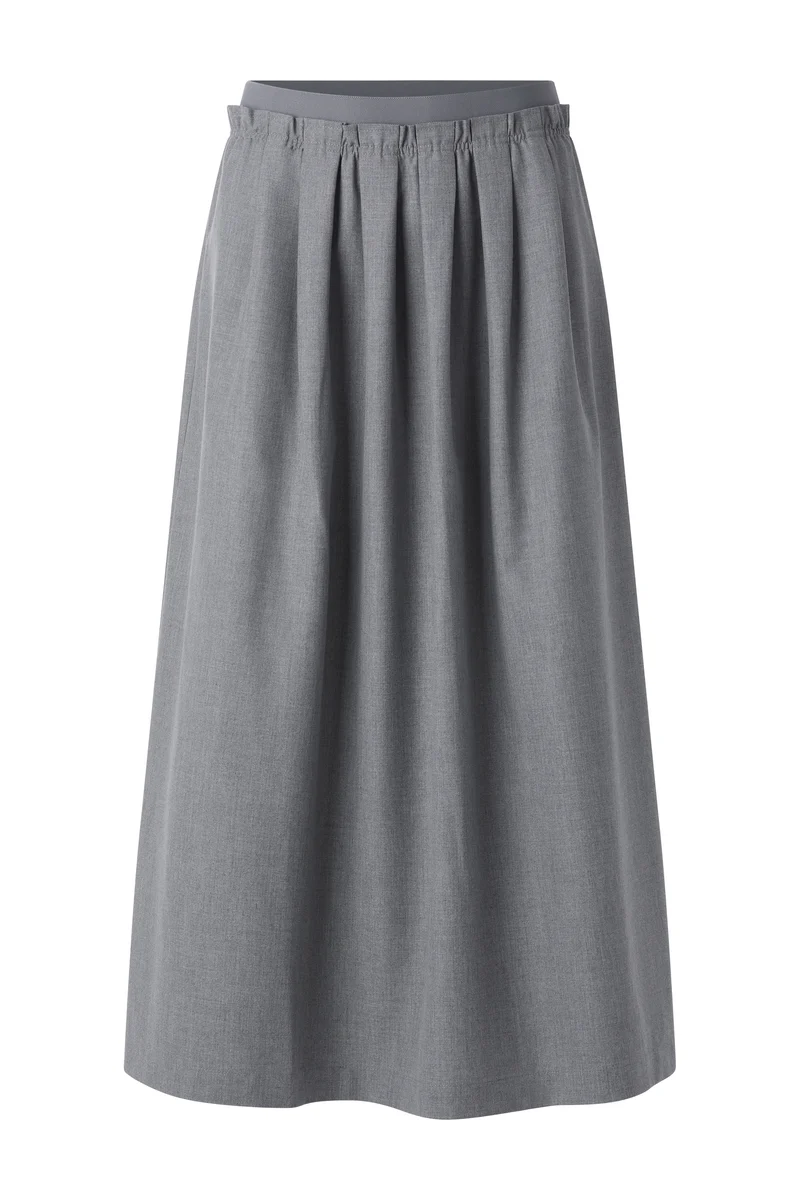 Flanel Midi Skirt, grey melangé