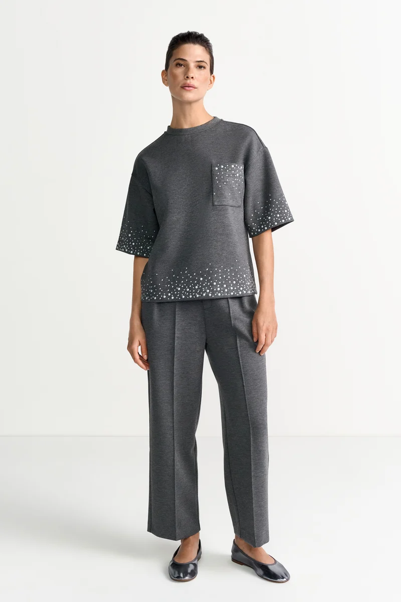 Scuba T-Shirt with Strass Appliaction