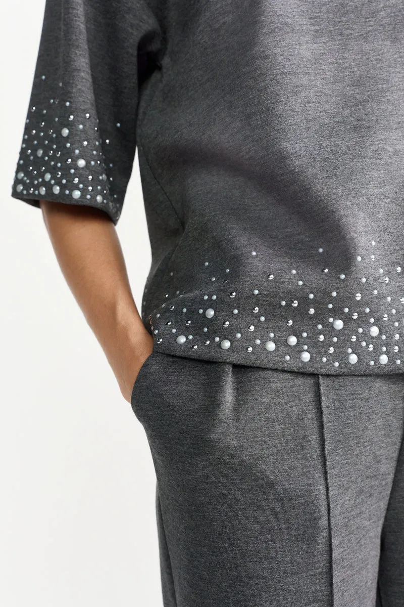 Scuba T-Shirt with Strass Appliaction