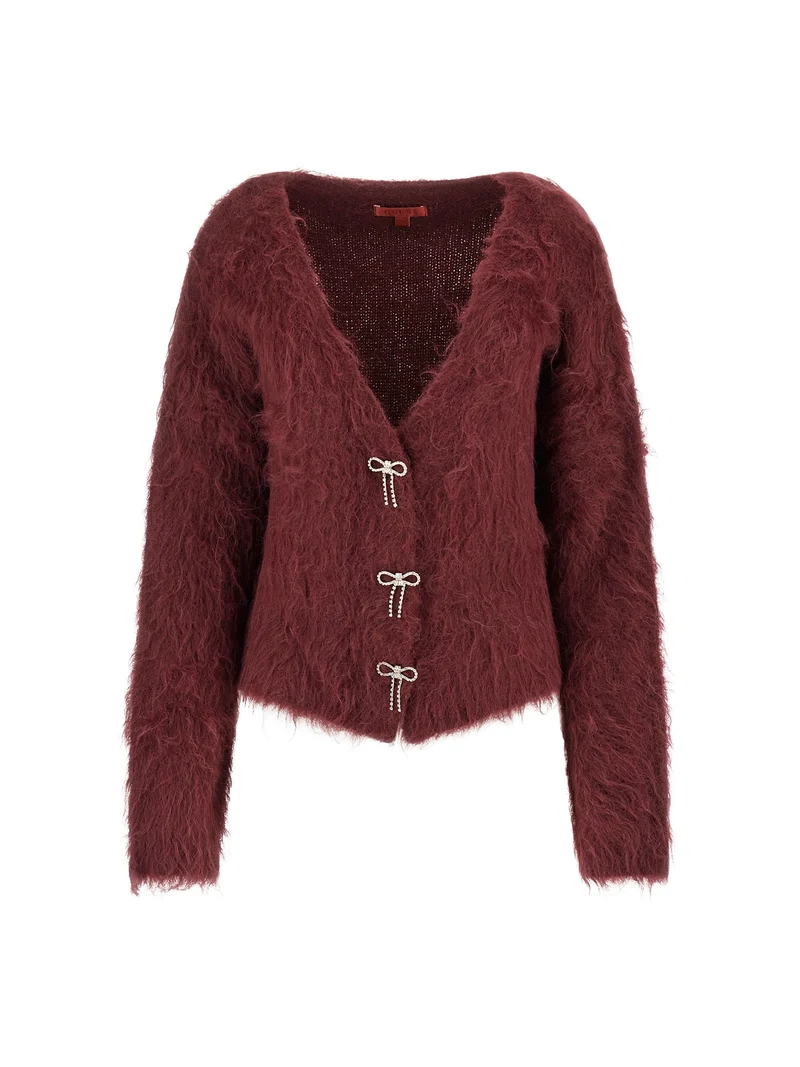 LS VN TOMIKO BOW BUTTON CARDI