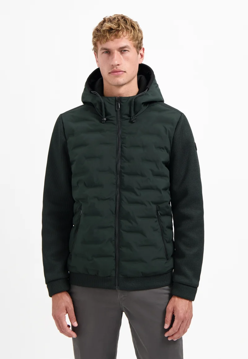 Jacket Short Fit Sealed Hooded Knitted Mix