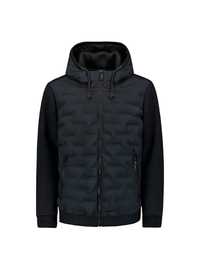 Jacket Short Fit Sealed Hooded Knitted Mix