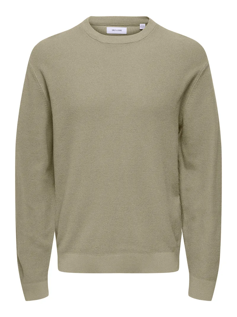 ONSTONY DS 12 LS WAFFLE CREW KNIT NOOS
