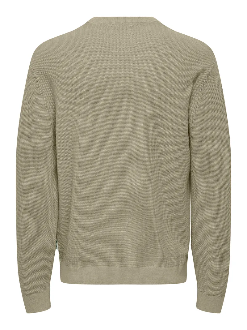 ONSTONY DS 12 LS WAFFLE CREW KNIT NOOS