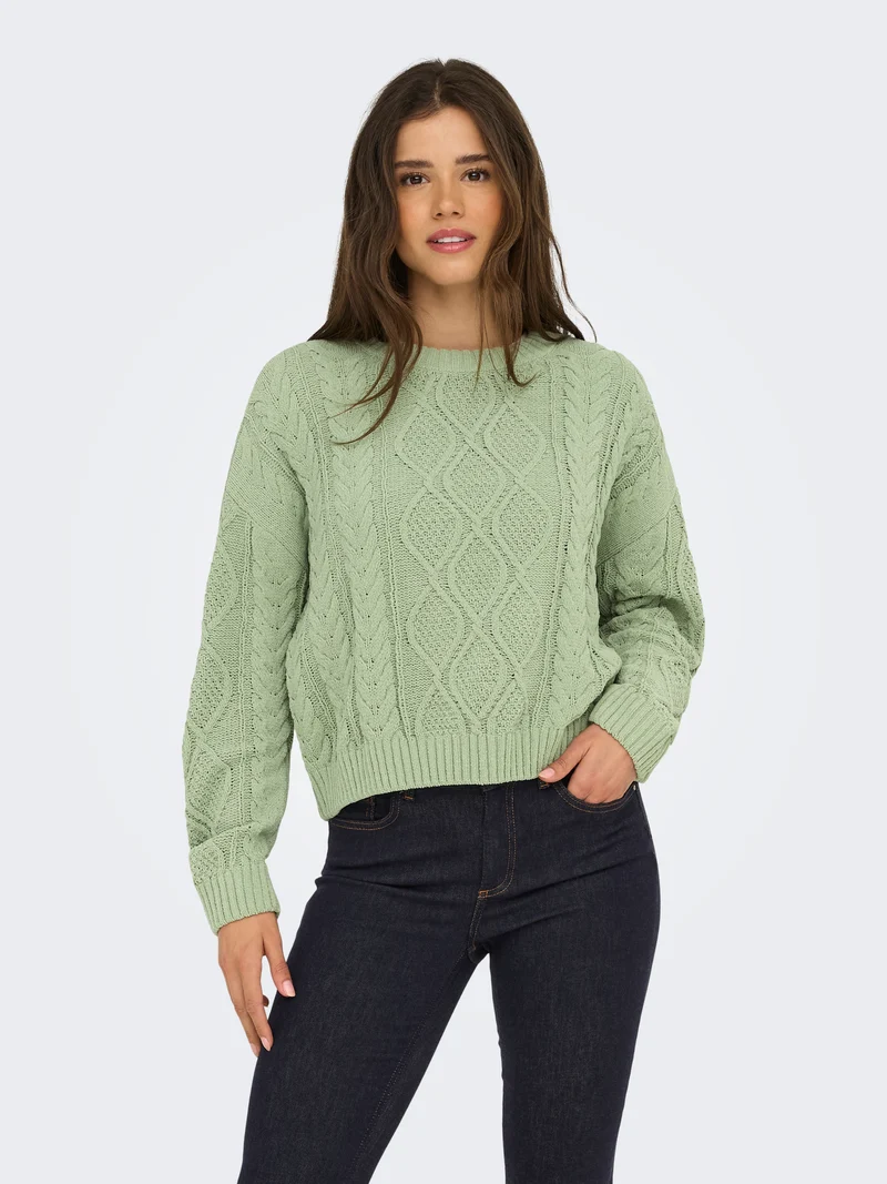 ONLELLY LIFE LS CABLE O-NECK CC KNT