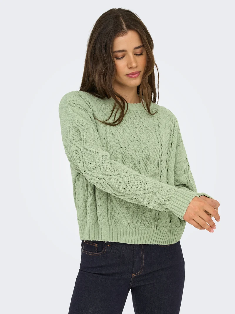 ONLELLY LIFE LS CABLE O-NECK CC KNT