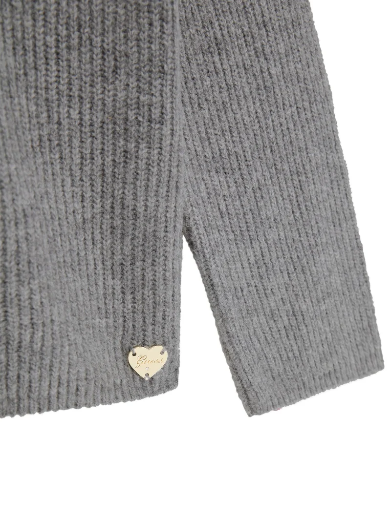 LS SWEATER WITH LACE COLLAR
