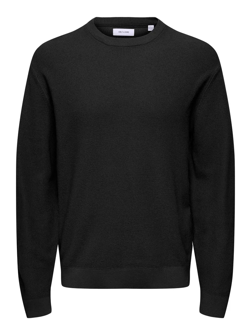 ONSTONY DS 12 LS WAFFLE CREW KNIT NOOS