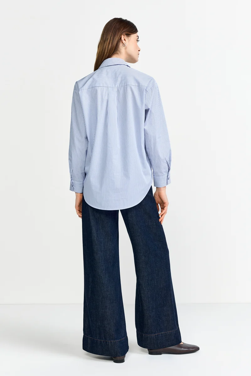 Cotton Striped Blouse with Details