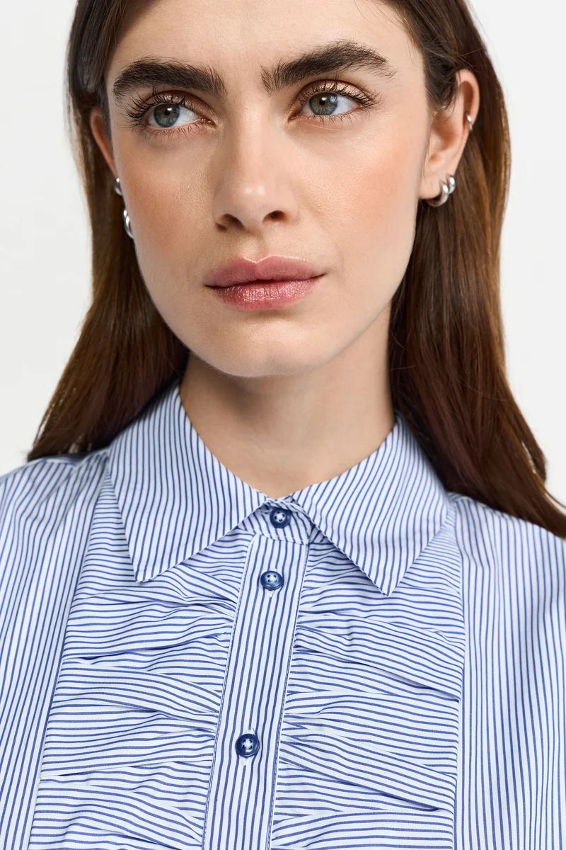 Cotton Striped Blouse with Details