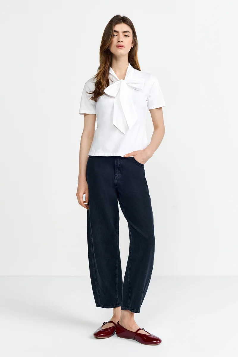 Mat Mix T-Shirt with Bow
