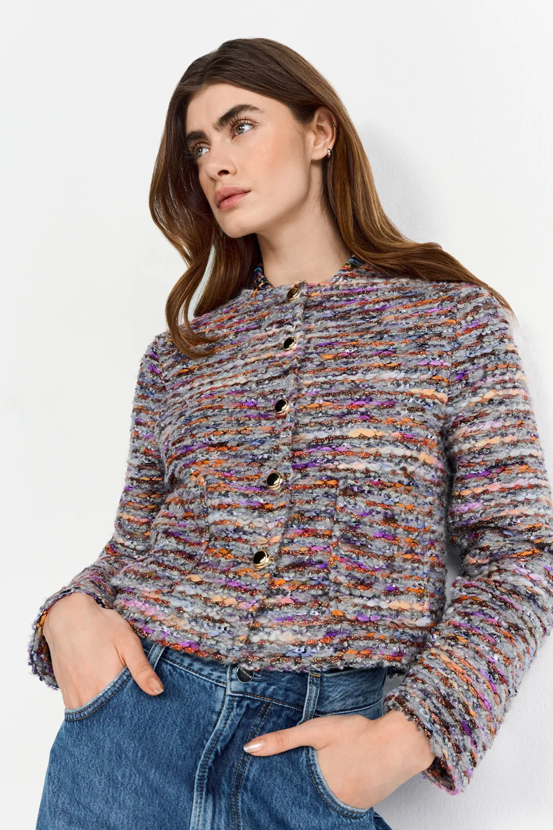 Hooded Bouclé Jacket