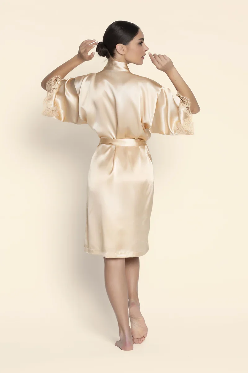 Lise Charmel - Splendeur Soie mittellanges Negligé-Kleid Aurore