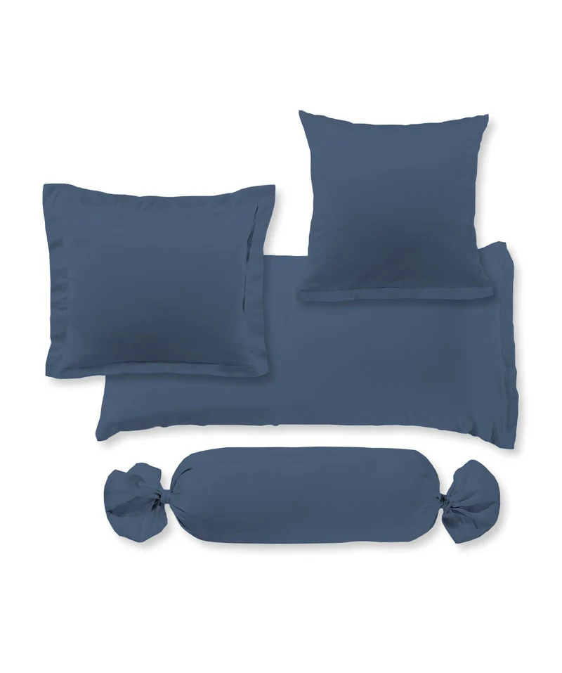 S-009100 | colours | fleuresse | Kissenbezüge aus MAKO SATIN Jeansblau | 6073 DENIM | 100% Baumwolle | 4043202416206