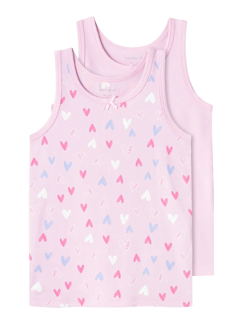 NMFTANK TOP 2P PINK HEARTS NOOS