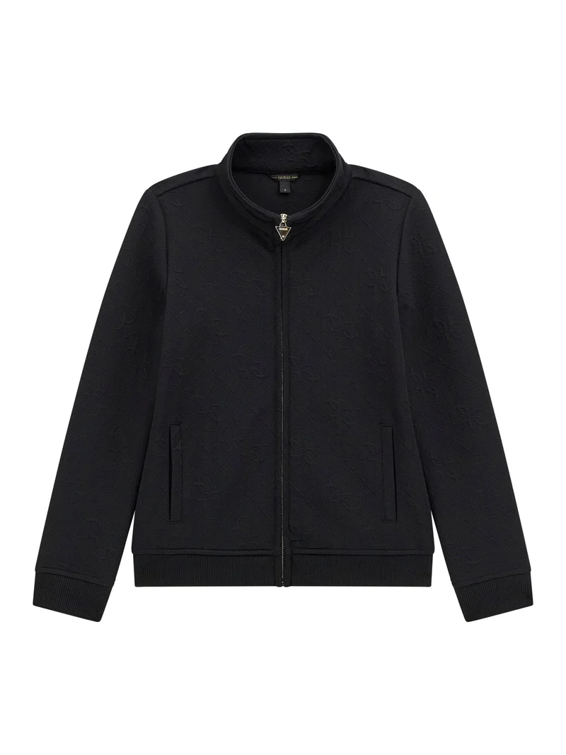 JACQUARD LS ACTIVE TOP W/ZIP