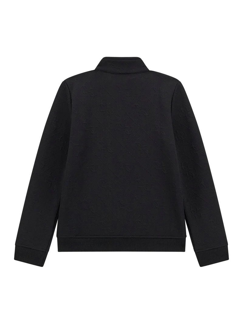 JACQUARD LS ACTIVE TOP W/ZIP