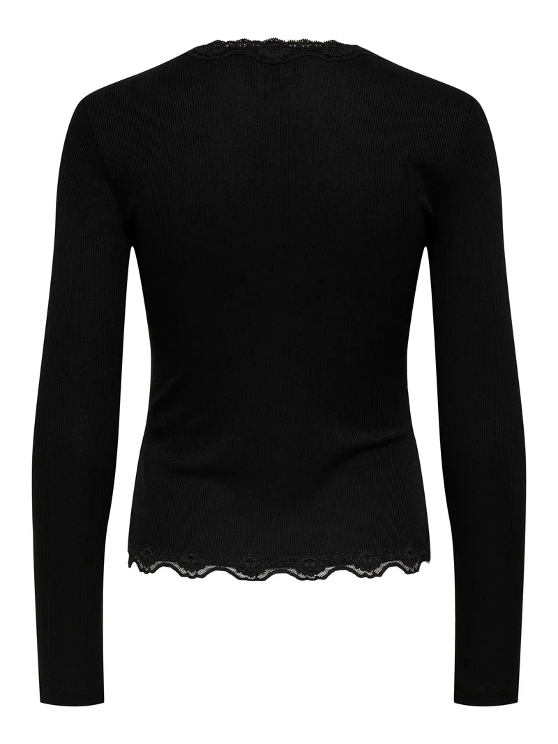 ONLENEA L/S LACE MIX PLACKET TOP JRS
